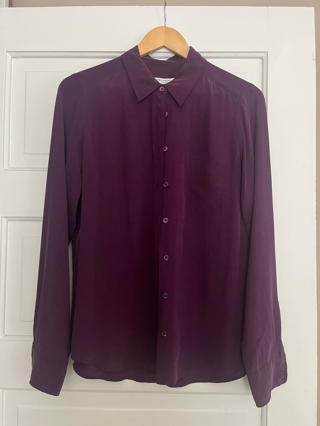 Equipment The Silk Shirt Button Up Plum Purple Top Blouse